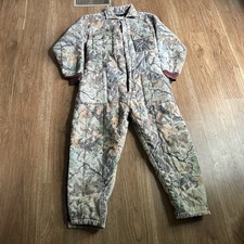 VTG Camo Coveralls Men M Quilted Hunting Zip Leg Work Insulated Jumpsuit USA