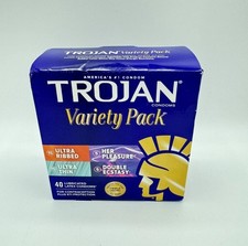 Trojan Pleasure Pack Variety Pack Lubricated Latex Condoms 40 Ct NEW Exp 09/27
