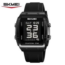SKMEI Men Square Watch Electronic Watch Outdoor Stopwatch Boy Girl Digital Watch