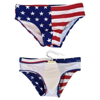 Hochwertiger Badeanzug Bikini Bademode Herren Strand Badeslip Blau Low Waist Sex