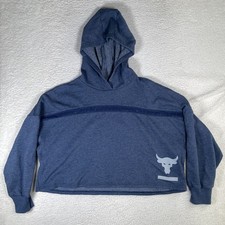 Under Armour Hoodie Sweatshirt Womens Large Project Rock Cropped Oversized