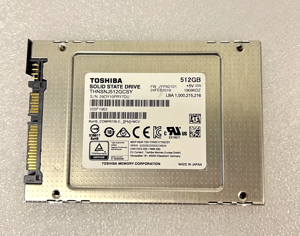 TOSHIBA 512GB SOLID STATE DRIVE 2.5" 7MM SSD THNSNJ512GCSY Fast Reliable Storage - Image 2 of 4