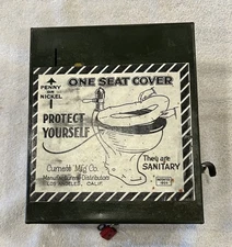 Antique Coin Operated Penny Toilet Seat 1c Cover Dispenser circa 1940's