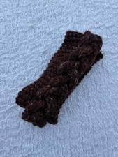 Handmade Brown Knit Braided Detail Headband Cozy Winter One Size