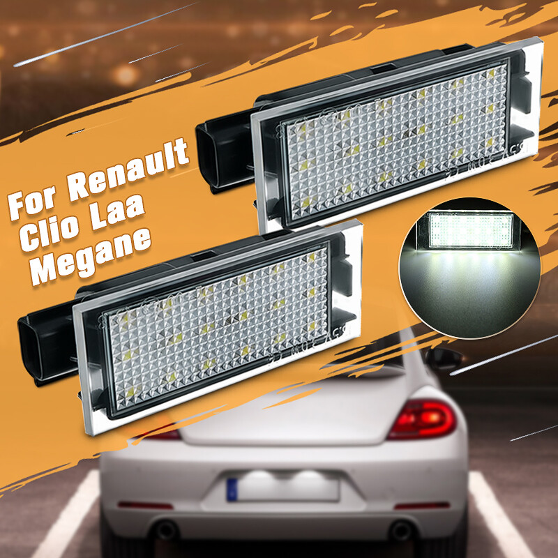 Pair LED Licence Number Plate Light For Renault Clio Laguna Master