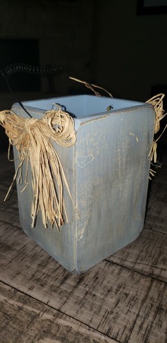 Easter Wood Container with Rabbit and Carrot Cutout - Picture 2 of 2