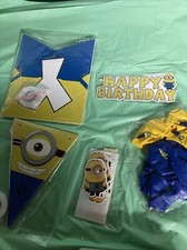 Minions Party Pack  banners balloons cupcake