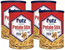 Utz-potato Stix Original-15 Oz Canister Shoestring Potato Sticks Pack of 4