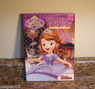 Disney Sofia The First NUMBERS AND COUNTING Learning Workbook Preschool NEW