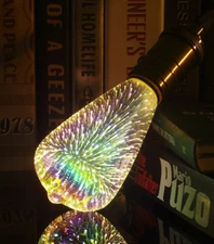 3D Firework Infinity LED Light E26 Multicolor Bulb Ships from US: Vintage Edison