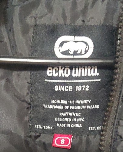 Ecko Unlimited NYC Men's Red And Black Puffer Vest With Camo Hood Size Small - Picture 4 of 9
