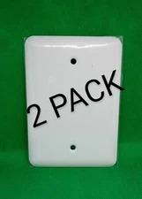 2 PACK TayMac WMTW-B 1-Gang Metal Mid Size Wallplate Maxi, Blank, White Textured