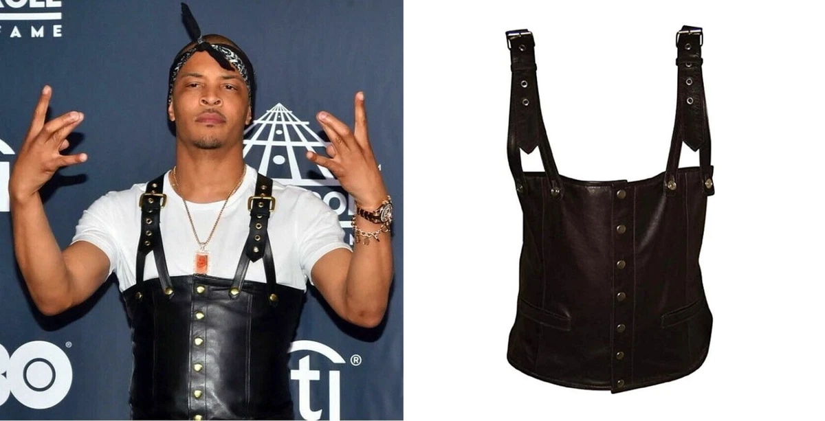 Tupac Shakur Suspender Rapper Genuine Lambskin Leather Vest All