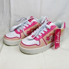 NEW Women's Mattel Barbie Court Sneakers Skater Shoes Flower Hot Pink Size 7