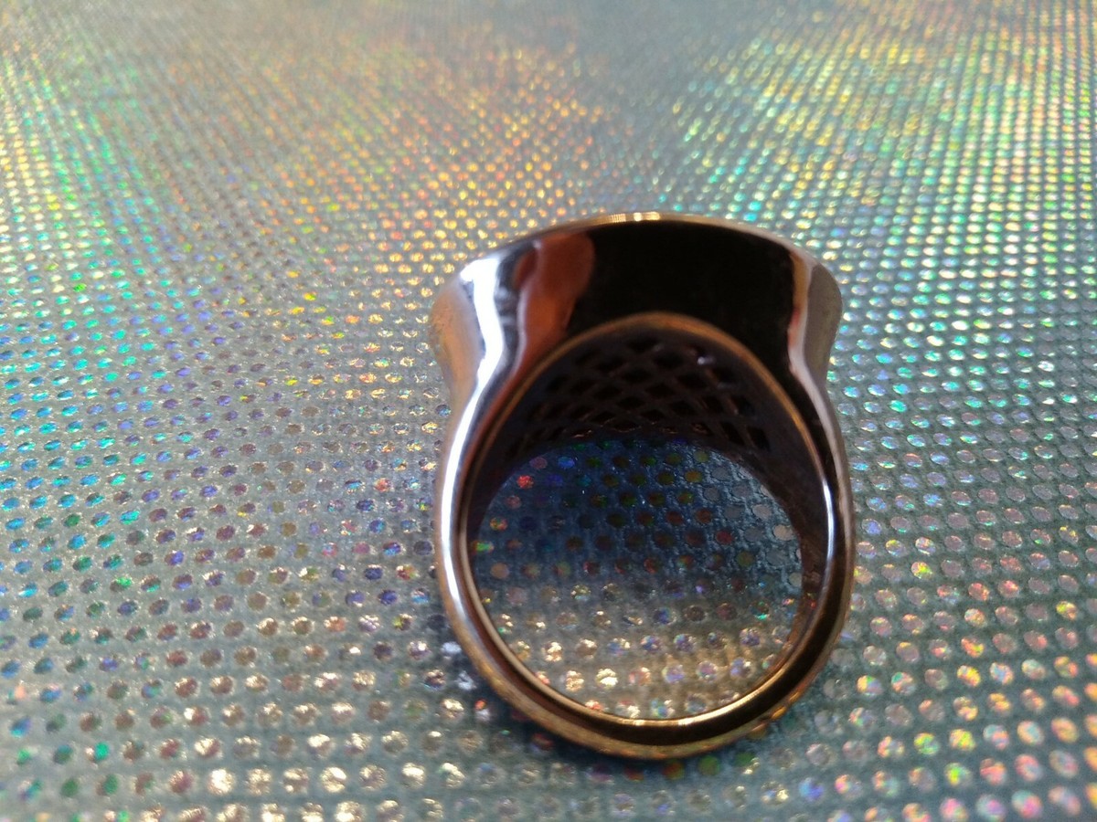 Ralph Lauren RL Turquose Ring Pink Gold Tone Size 7 | eBay