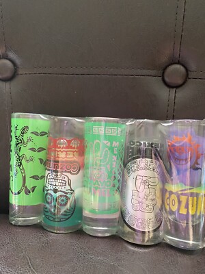 Brand new Cozumel, Mexico Tall Shot Glasses 5.25'' Tall Lot Of 5