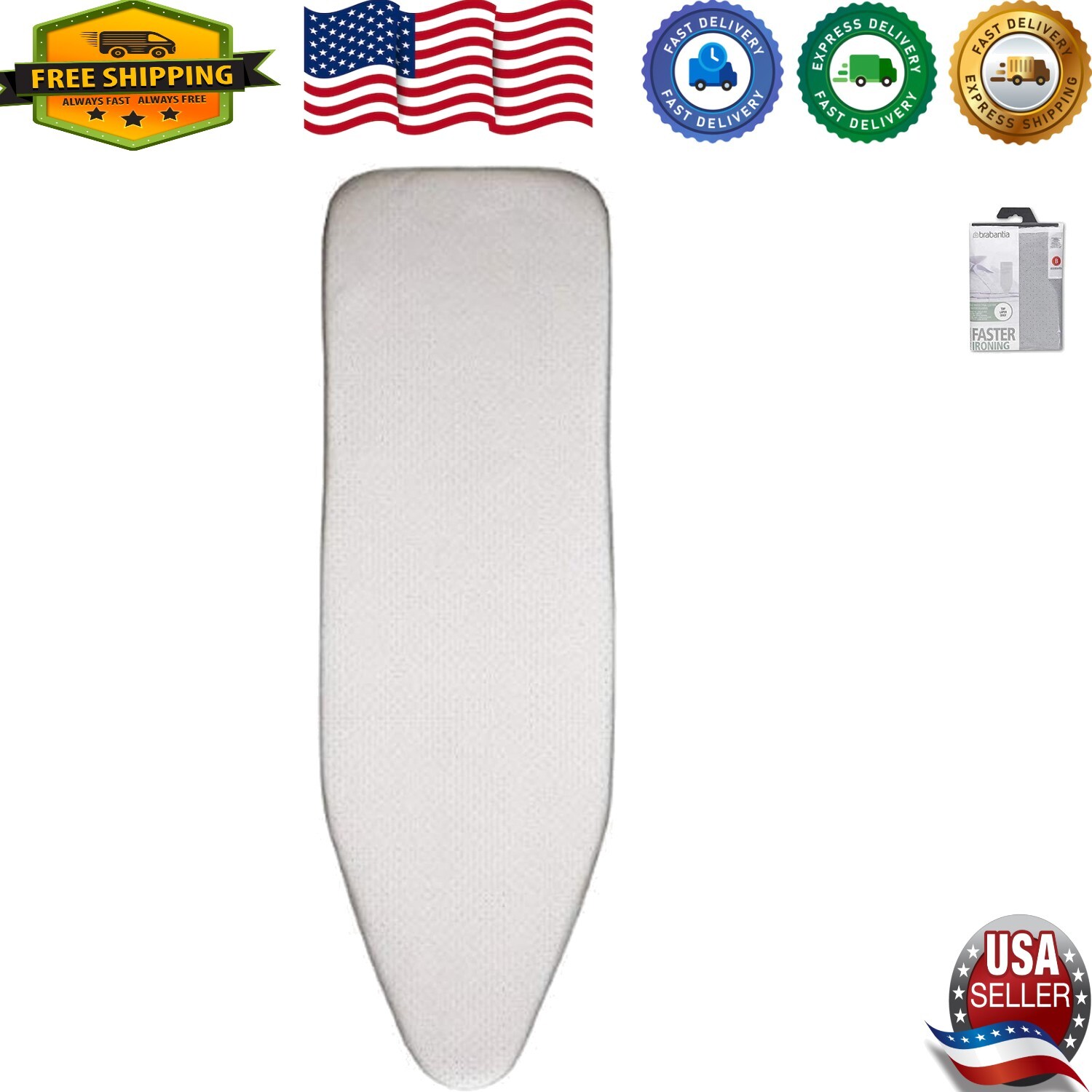 Durable Foam-Layer Ironing Board Cover Size B with Stretch System & Fastener-image