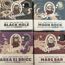 Dr. Squatch Men's Galaxy MARS BAR AREA 51 BRICC BLACK HOLE MOON ROCK Soap Bars