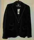 Womens George BY Mark Eisen Black Velvet Jacket Blazer - Size 6 NWT