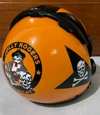 HGU-33 JOLLY ROGERS SQUADRON FIGHTER PILOT HELMET REPLICA + BADGE
