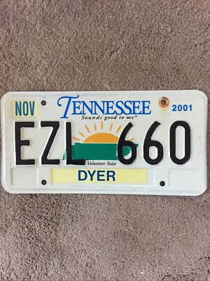 2001 Tennessee License Plate - EZL 660 - Nice! | eBay