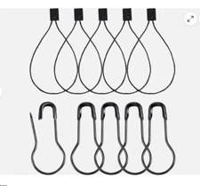 Hestya 500 Pieces Hang Tag String 500 Black Pins 6.6 inch, 
