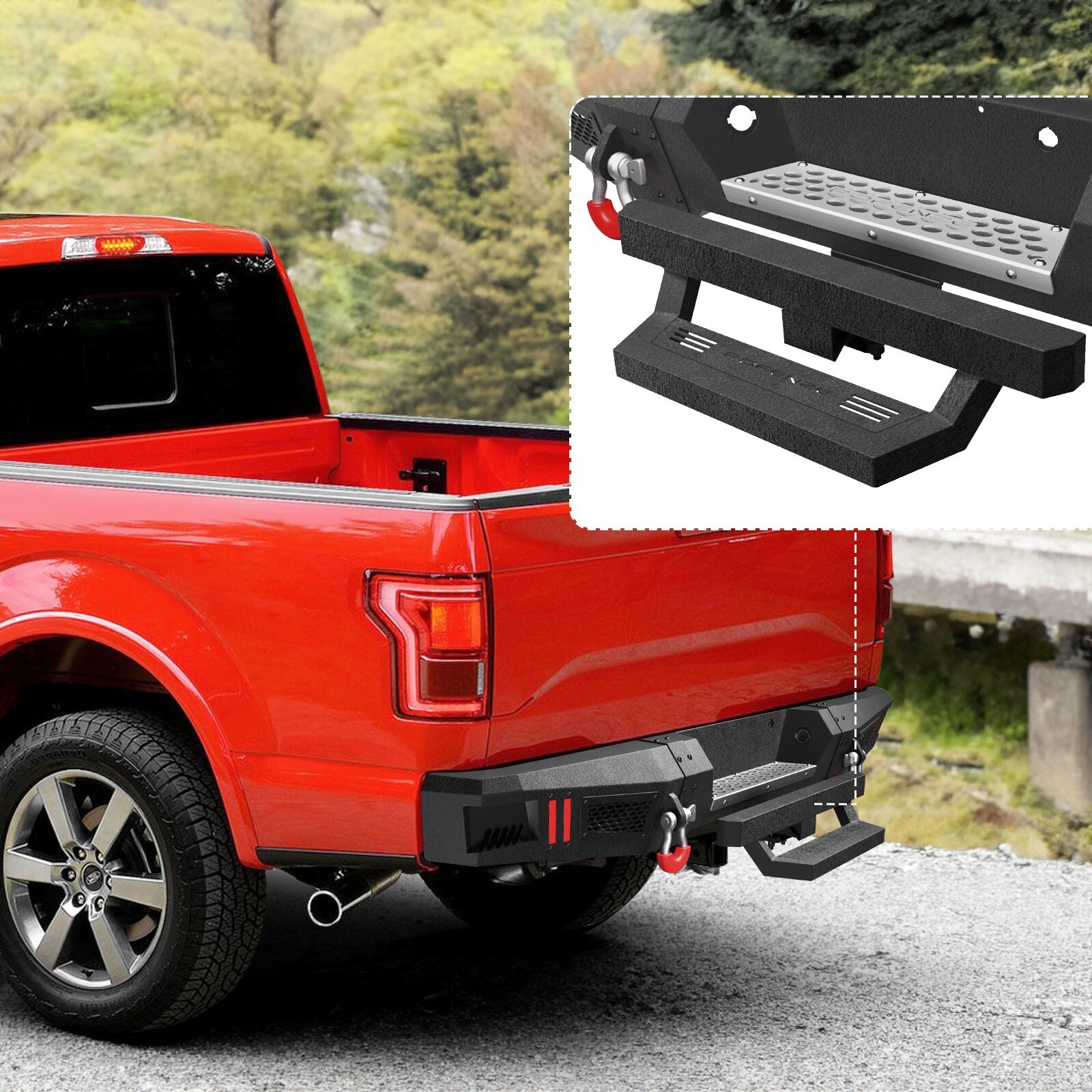 Hitch Step fit for Vehicles with 2" Towing Receiver Protect Rear Bumper