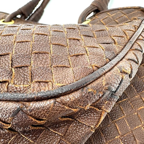 BOTTEGA VENETA Intrecciato Shoulder Bag Tote Bag Purse Leather Brown Auth - Picture 13 of 24