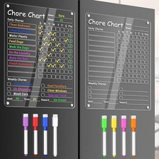 Acrylic Chore Chart for Kids Clear Dry Erase Checklist for Kids Chore Boars f...