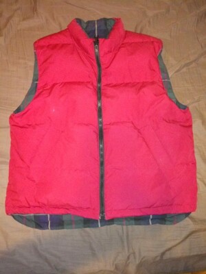 Eddie Bauer Men's M Reversible Down Filled Puffer Vest Plaid Eddie Bauer Men's M Reversible Down Filled Puffer Vest Plaid