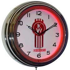 16" Kenworth The World's Best Driver's Truck Neon Clock Garage Decor (Red)