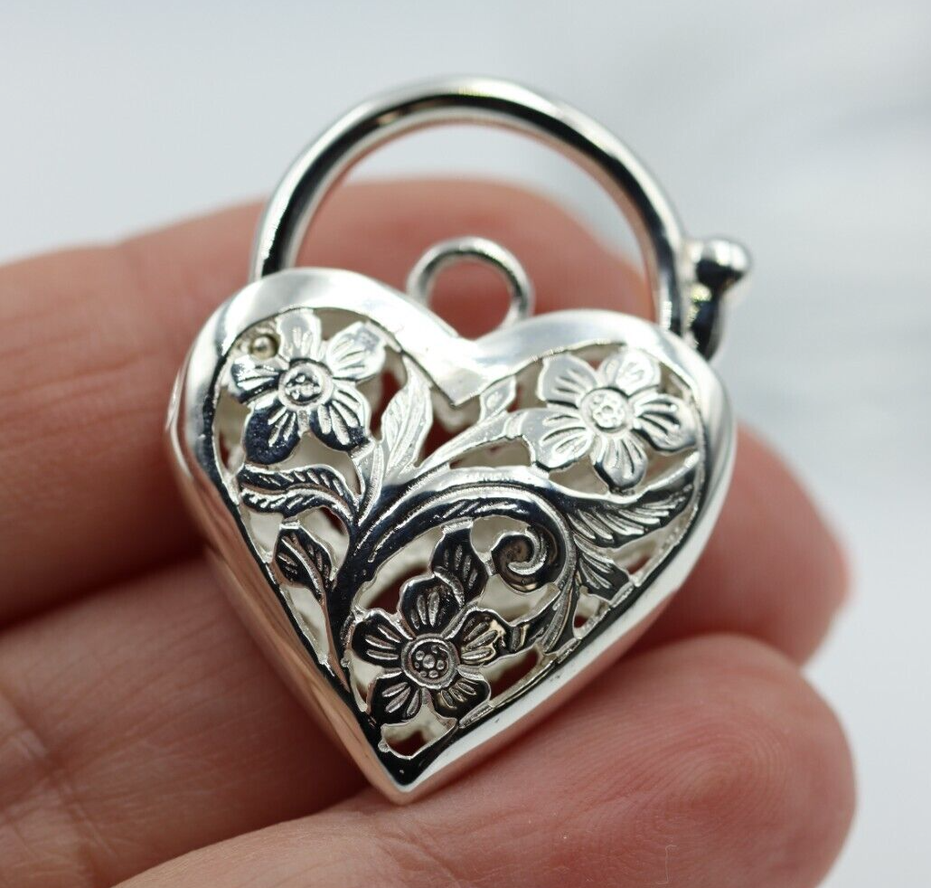Genuine Sterling Silver 925 Largest Heavy Large Heart Locket