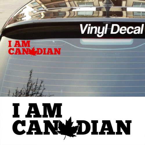 Autocollant feuille d'érable canadien I Am | Fière autocollant vinyle pare-chocs de fenêtre de voiture Canada - Photo 1 sur 2