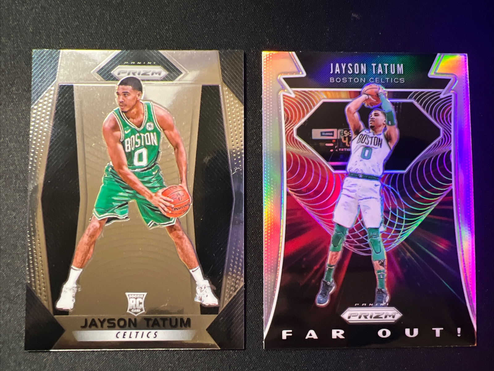 2017 PRIZM RC JAYSON TATUM + SILVER FAR OUT INSERT