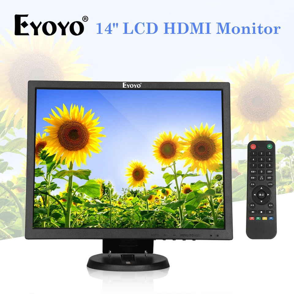 14" 1024x768 LCD TFT HDMI Monitor VGA BNC AV USB Input Gaming Display For PC DVD - Image 4 of 4