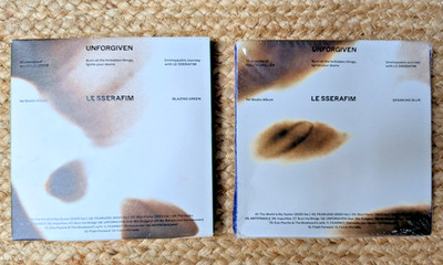 LE SSERAFIM Unforgiven CD Album Box Set Vol 2 & 3 Glowing Silver Sparkling Blue