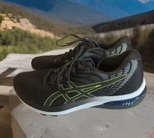 Asics Gel-Cumulus 22 Men Shoes Low Black Gray Neon - Size 11.5 D 1011A862 EUC