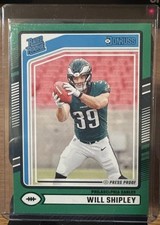 2024 Panini Donruss - Rated Rookie Will Shipley #312 Press Proof Green (RC)