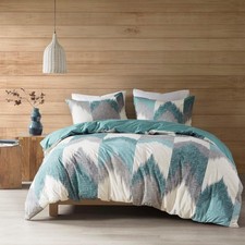 Ink Ivy Alpine Duvet Cover Set, Aqua, Full/Queen