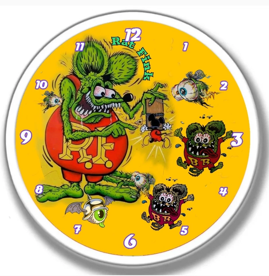 Rat Fink and Brat Rats Led Lights Clock Personalized  - Image 4 of 4