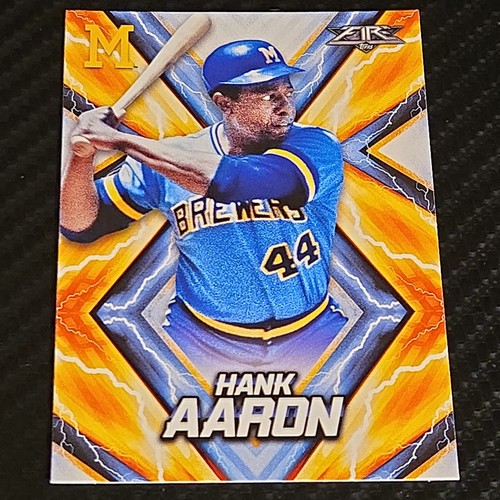2017 Topps Fire Baseball Hank Aaron #163 Milwaukee Braves - Picture 1 of 2