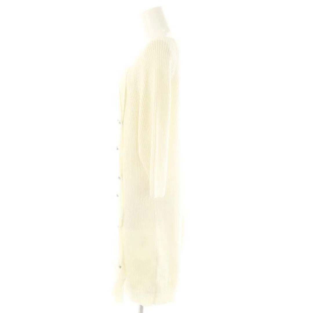 OFF WHITE Elisabetta Franchi Button Cable Knit Dress Knee Length 40 Off White ES U 348d
