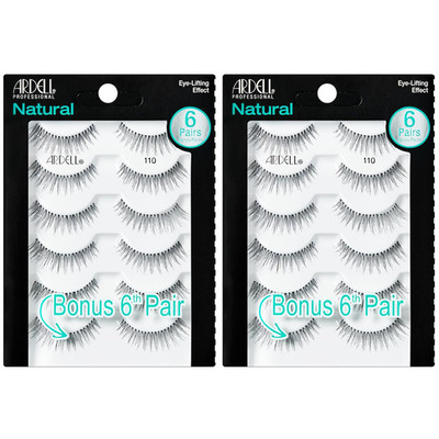 False Eyelashes Natural Lashes 110 Black - Reusable Strip Lashes for Everyday We