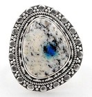Natural K2 Granite With Azurite 925 Sterling Silver Ring Jewelry Sz 6.5 @9-9 — photo 1