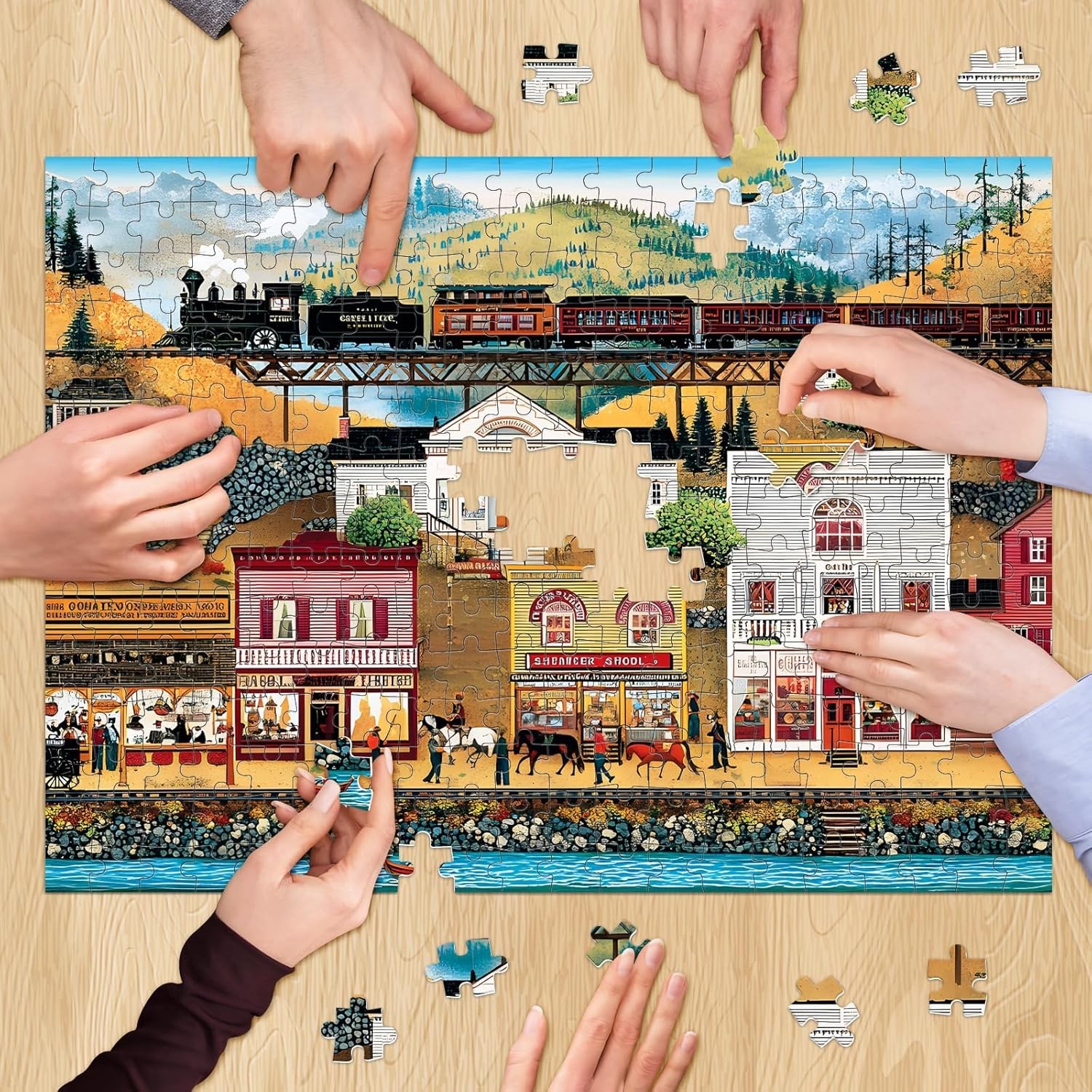 500 Pieces Puzzle for Adults, Retro Train jigsaw puzzles adults,... 