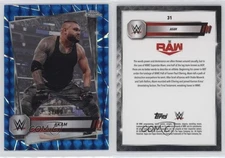 2025 Topps Chrome WWE Blue Geometric Refractor /99 Akam #31