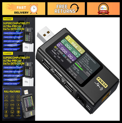 USB Voltage Current Tester 4-28V 7A LCD Multimeter, Fast Charge Detection, PD/QC