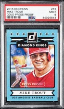 2015 DONRUSS GOLD PP #13 MIKE TROUT #/99 PSA 9