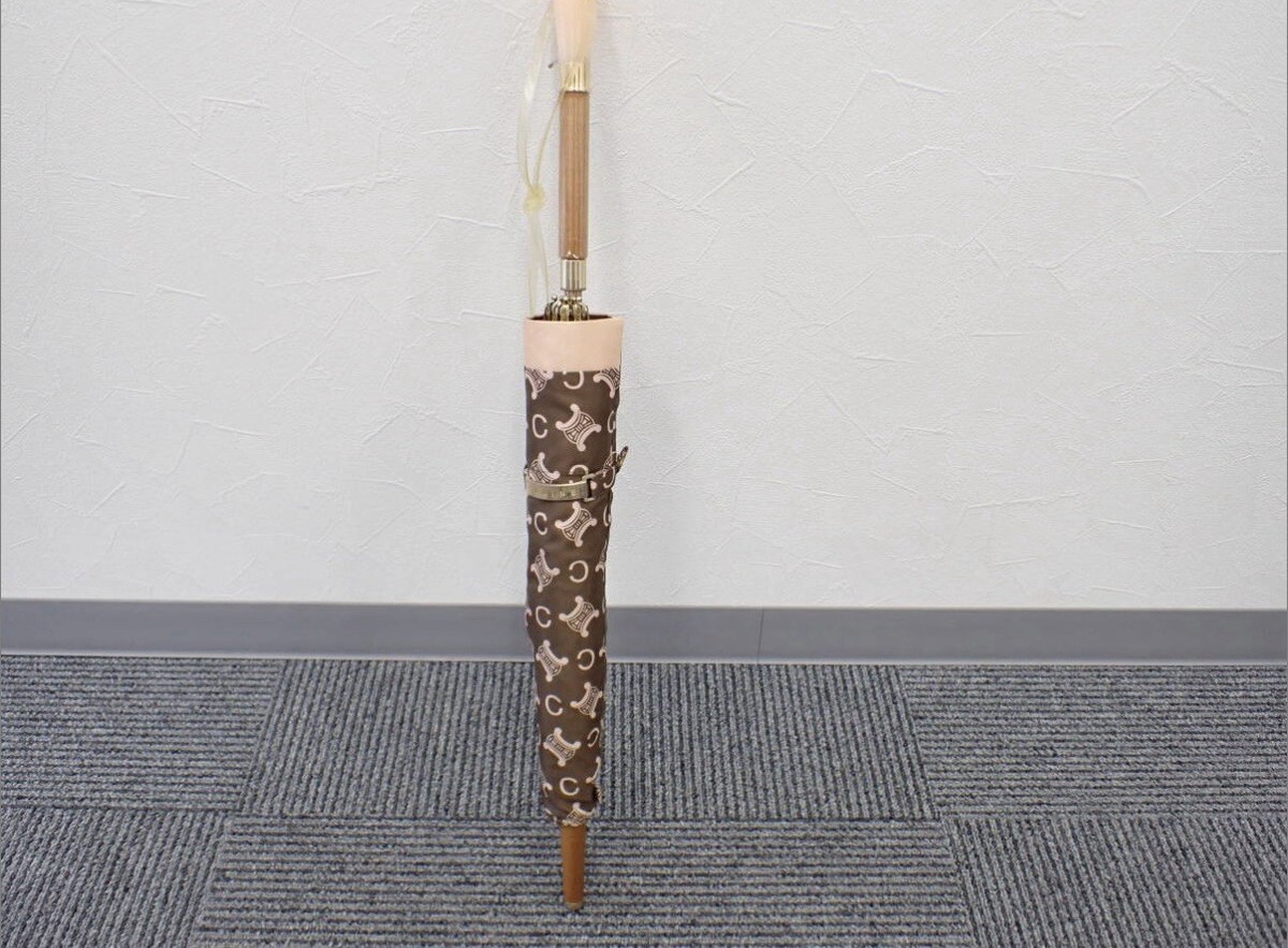 CELINE HOMME ブラウン折りたたみ傘 Celine Umbrella Brown