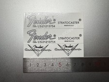 1Set For Fender Stratocaster Guitar Bass Headstock Metallic Ink Waterslide Decal